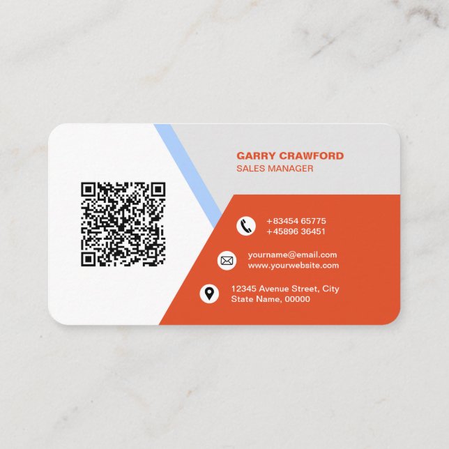 Professional Modern QR Code Custom Personalized  B Business Card (Back)