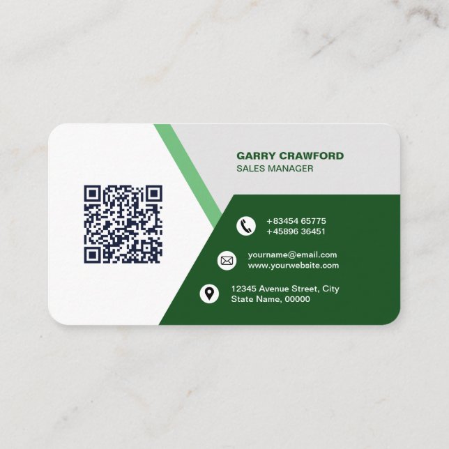 Professional Modern QR Code Custom Personalized  B Business Card (Back)