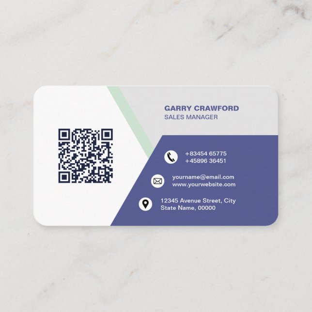 Professional Modern QR Code Custom Personalized Bu Business Card (Back)