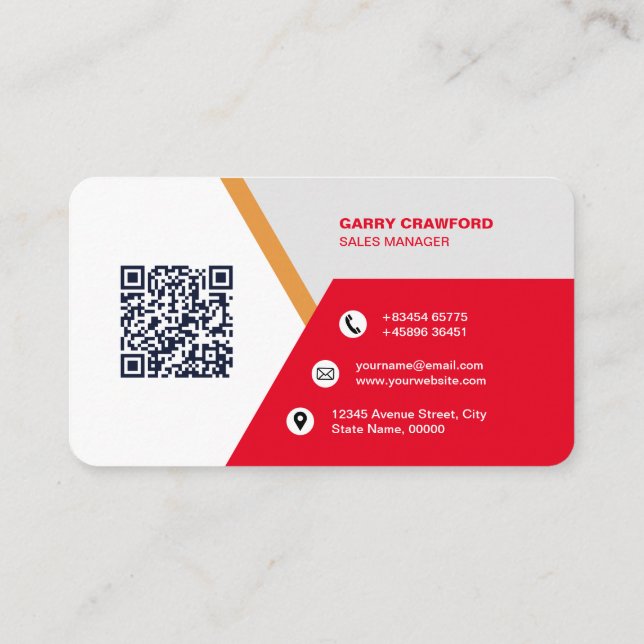Professional Modern QR Code Custom Personalized Bu Business Card (Back)