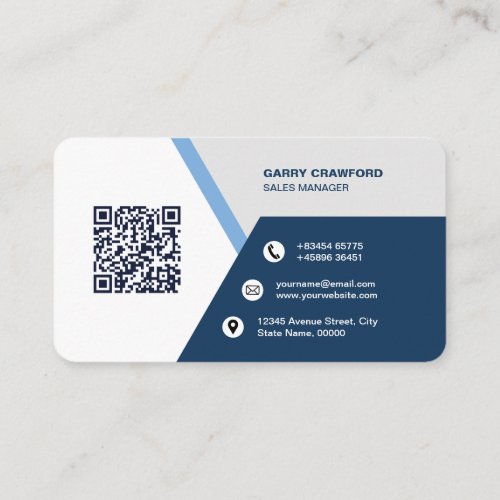 Professional Modern QR Code Custom Personalized Bu Business Card