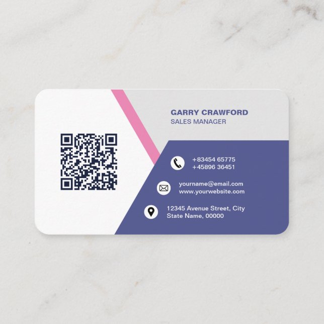 Professional Modern QR Code Custom Personalized Bu Business Card (Back)
