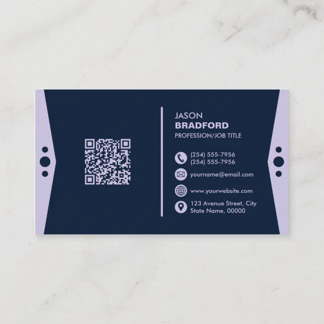 Professional Modern QR Code Custom Personalized Bu Business Card | Zazzle