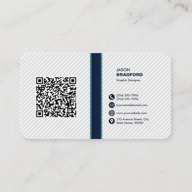 Professional Modern QR Code Custom Personalized Bu Business Card | Zazzle