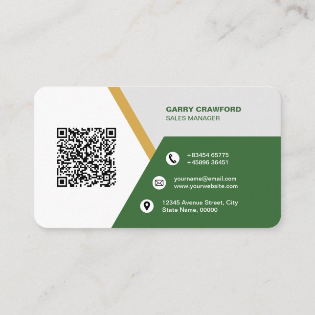 Professional Modern QR Code Custom Personalized Bu Business Card (Back)