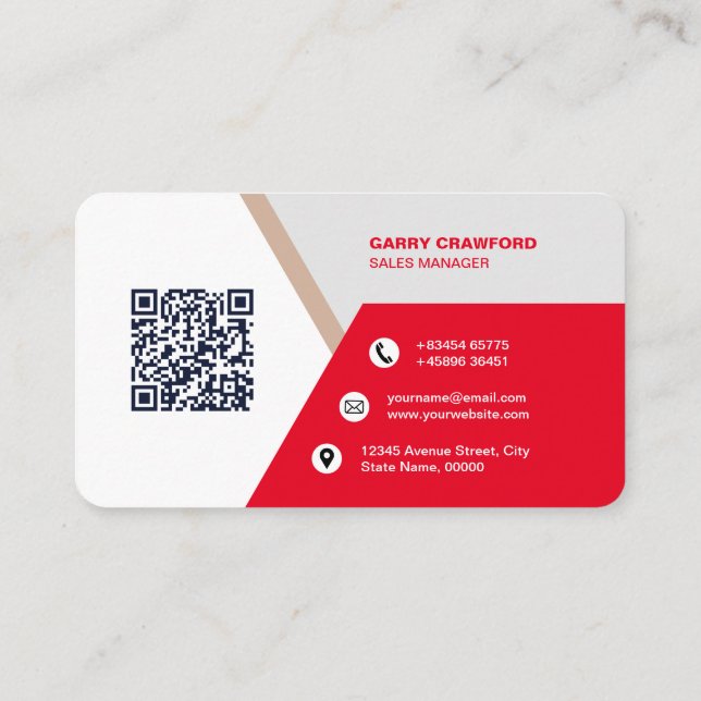 Professional Modern QR Code Custom Personalized Bu Business Card (Back)