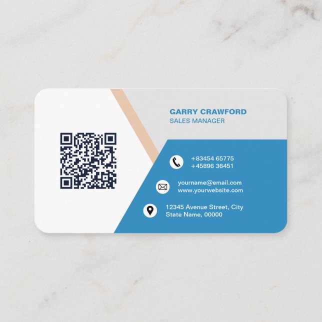 Professional Modern QR Code Custom Personalized  Business Card (Back)