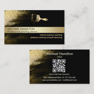 Professional modern QR code painting service gold Business Card