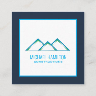 Professional modern real estate construction logo square business card