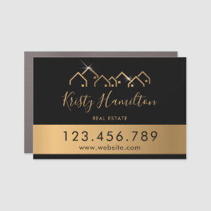 professional modern real estate realtor gold car magnet