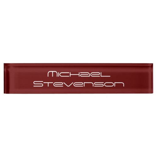 Professional Modern Red Business Desk Nameplate