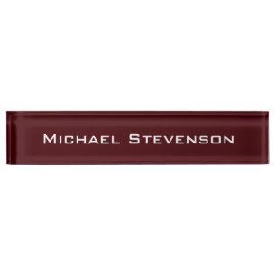 Professional Modern Red Business Desk Nameplate
