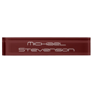 Professional Modern Red Business Desk Nameplate