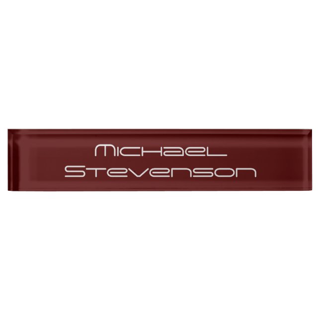 Professional Modern Red Business Desk Nameplate (Front)