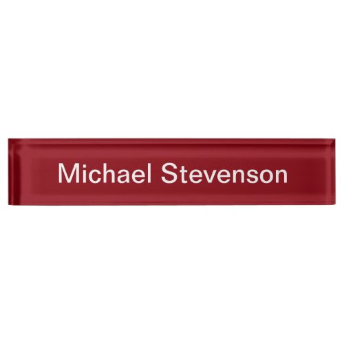 Professional Modern Red Business Desk Nameplate