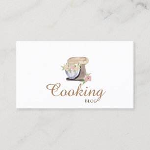 Professional,Modern,Retro Floral Mixer,Cooking Business Card