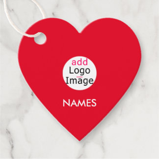 Professional Modern Romantic Custom Brand Heart Favor Tags