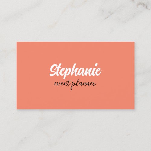 Professional Modern Salmon Orange Peach Custom Business Card