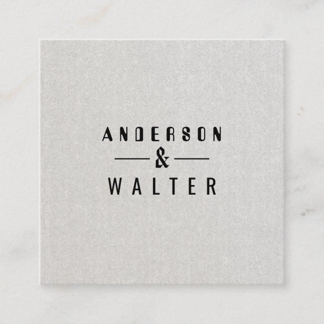 Professional Modern Sand Minimalist Simple Bold Square Business Card (Front)