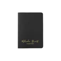 Passport Holder with Gold Foil Monogram