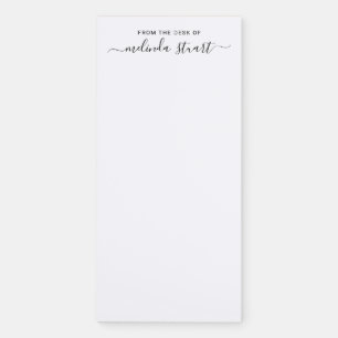Professional Modern Script Black and White Magneti Magnetic Notepad
