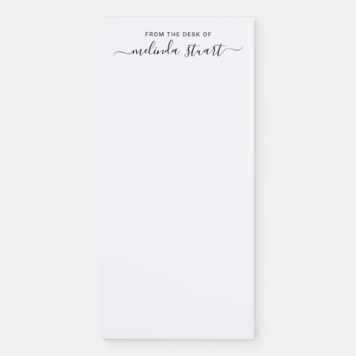 Professional Modern Script Black and White Magneti Magnetic Notepad
