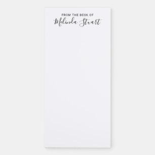 Professional Modern Script Black and White Magnetic Notepad