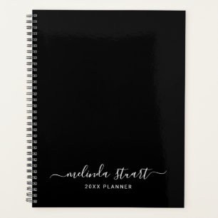 Professional Modern Script Black and White Planner