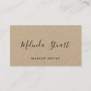 Professional Modern Script Kraft Paper Business Card