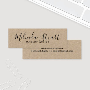 Professional Modern Script Kraft Paper Mini Business Card