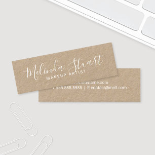 Professional Modern Script Kraft Paper Mini Business Card