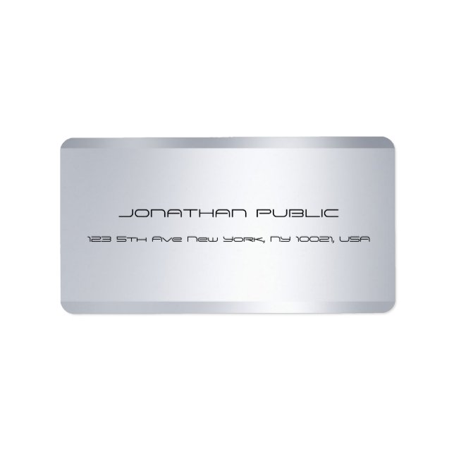 Professional Modern Silver Elegant Minimalist Cool Label (Front)
