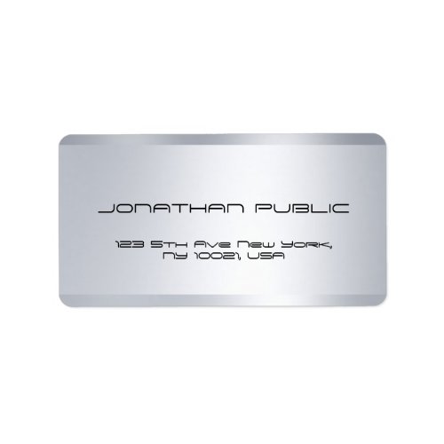 Professional Modern Silver Elegant Simple Plain Label