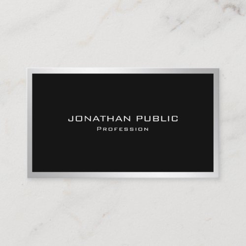 Professional Modern Silver Elegant Simple Template Business Card