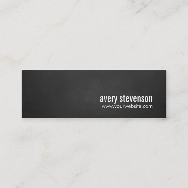 Professional Modern Simple Black Chalkboard Mini Business Card (Front)
