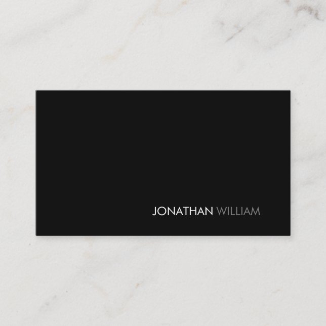 Professional Modern Simple Black Minimalist Business Card (Front)