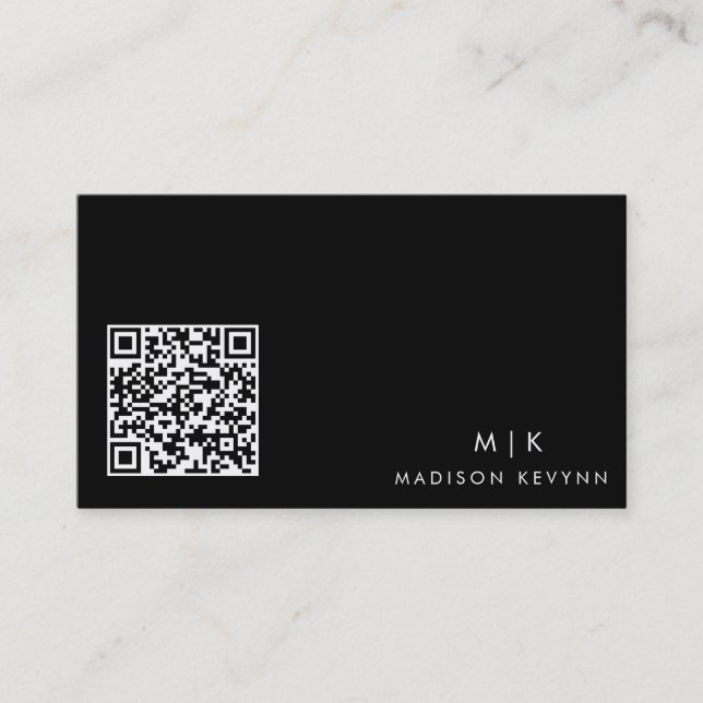 Professional Modern Simple Black Minimalist Business Card (Front)