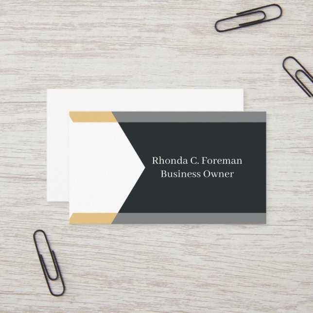 Professional Modern Simple Black Minimalist Business Card (Front/Back In Situ)