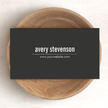 Professional Modern Simple Black Minimalist Business Card by sm_business_cards at Zazzle