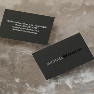 Professional Modern Simple Black Minimalist Business Card