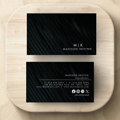 Professional Modern Simple Black Minimalist  Business Card