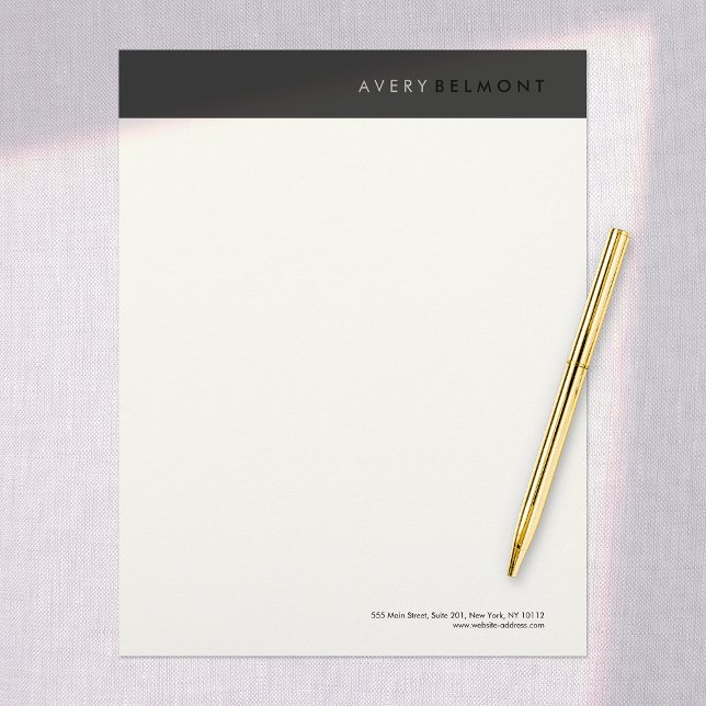 Professional Modern Simple Black Minimalist Letterhead (Creator Uploaded)