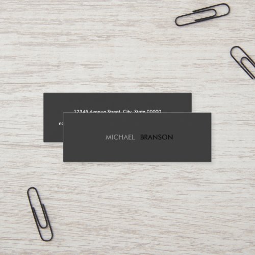 Professional Modern Simple Black Minimalist Mini Business Card