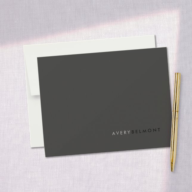 Professional Modern Simple Black Minimalist  Note Card (Creator Uploaded)