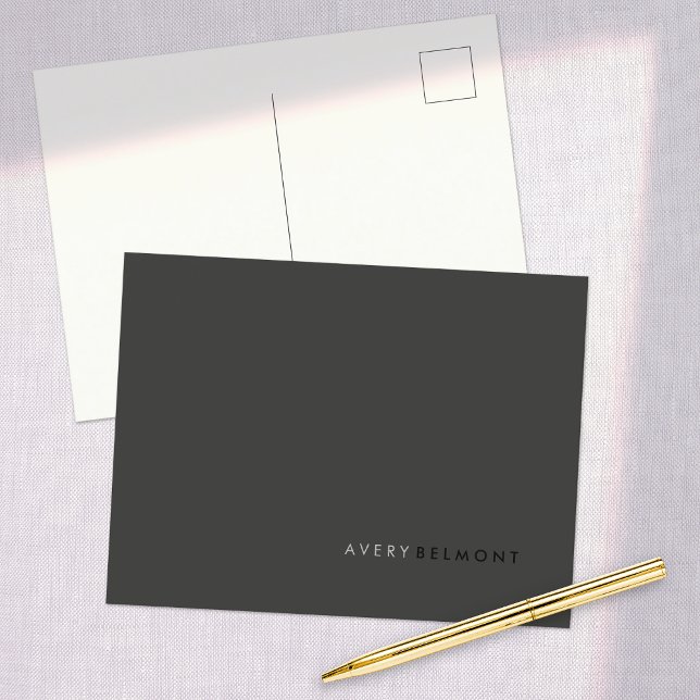 Professional Modern Simple Black Minimalist Postcard (Creator Uploaded)