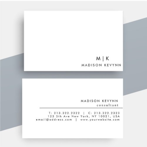 Professional Modern Simple Black white Minimalist Business Card