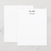 Professional Modern Simple Black White Paper Sheet (Front/Back)