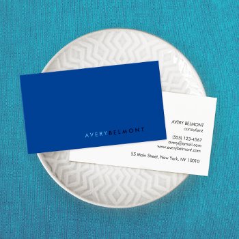 Professional Modern Simple Blue Minimalist Business Card by sm_business_cards at Zazzle