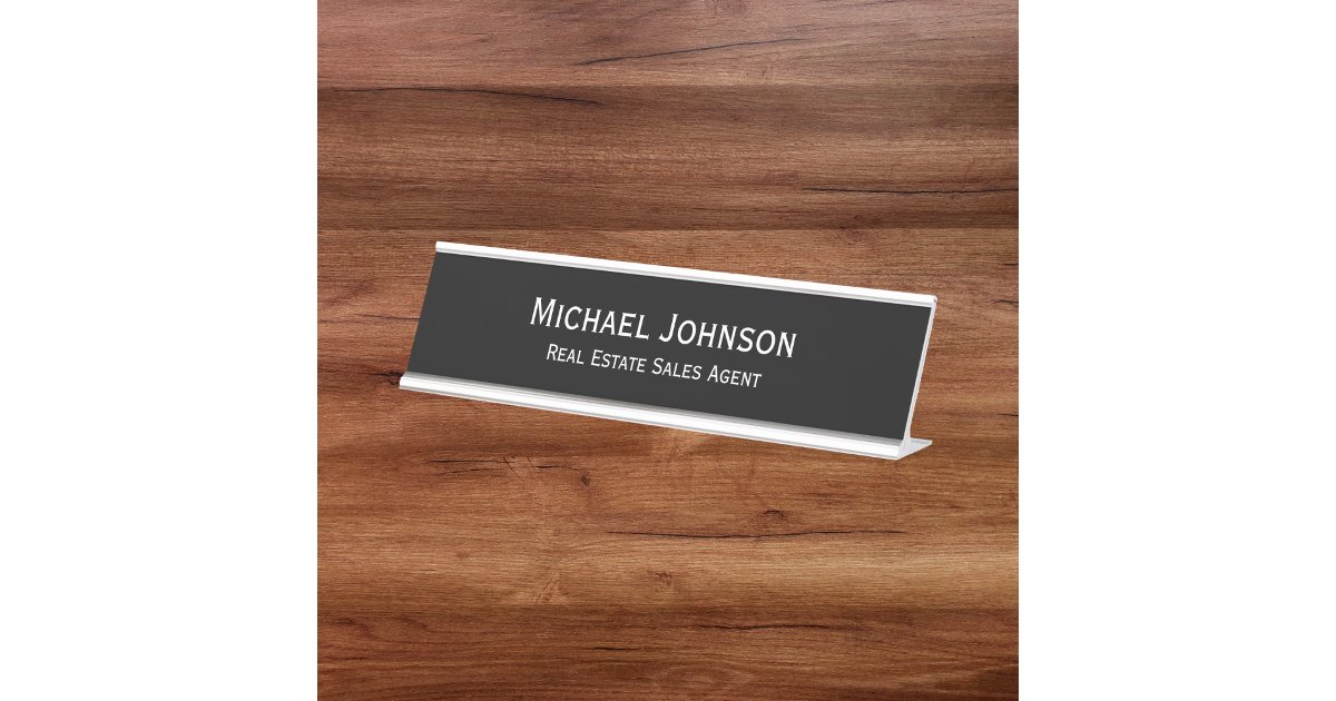 Professional Modern Simple Business Office Title Desk Name Plate | Zazzle