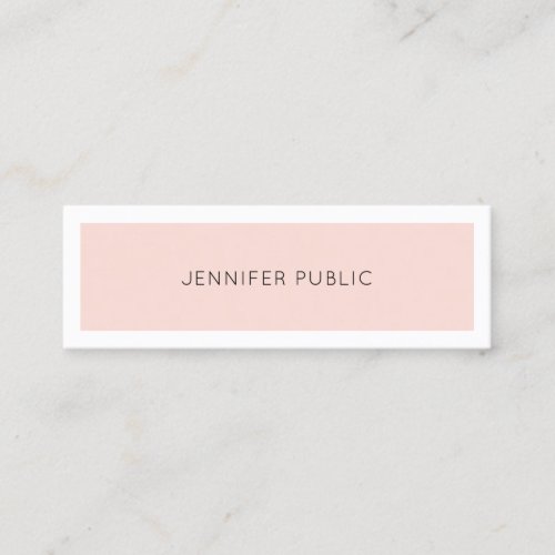 Professional Modern Simple Chic Design Blush Pink Mini Business Card